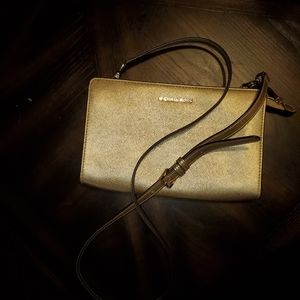 Michael Kors Gold Crossbody Purse